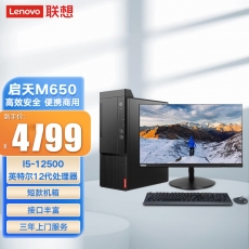 联想（Lenovo）启天M650 台式电脑 I5-12500 8G 1THDD 集显 21.5英寸显示器